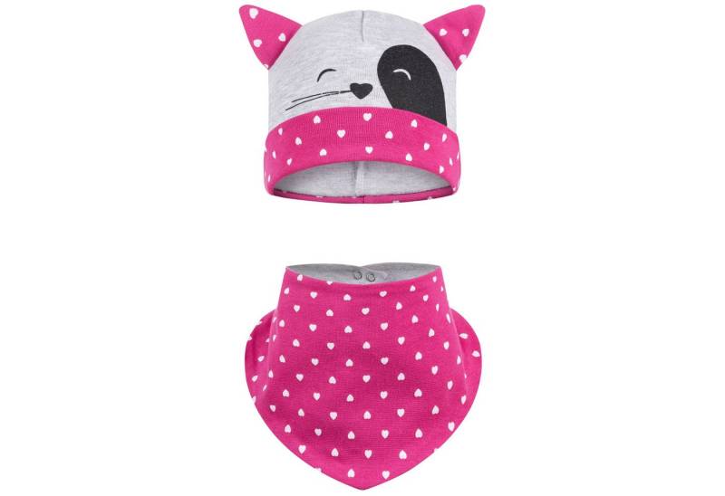 AJS Jerseymütze Mädchenmütze + Dreieckstuch Übergangsmütze von AJS