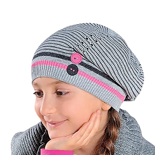 AJS Mädchen Mütze Übergangsmütze Strickmütze Kindermütze Frühling Herbst von AJS