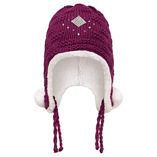 AJS Wintermütze Mädchen Inka Indio mit Ohren Ohrenklappenmütze Strasssteine, Farbe: F - Beere von AJS