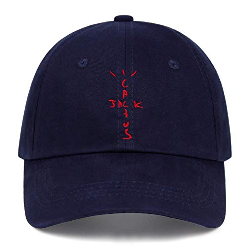 AJSJ 100% Baumwolle Cactjack Baseballmützen Travis Scott Unisex Dad Cap Stickerei Mann Frauen Sommerhut, Marineblau AJSJ 100% Baumwolle Cactjack Baseballmützen Travis Scott Unisex Dad Cap Stickerei Mann Frauen Sommerhut, Marineblau von AJSJ