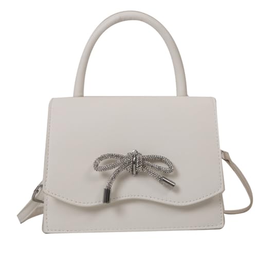 AJTUTUS Damen-Schultertasche mit Schleifen-Verzierung, trendige und PU-Handtasche, Crossbody-Taschen, weiß AJTUTUS Damen-Schultertasche mit Schleifen-Verzierung, trendige und PU-Handtasche, Crossbody-Taschen, weiß von AJTUTUS