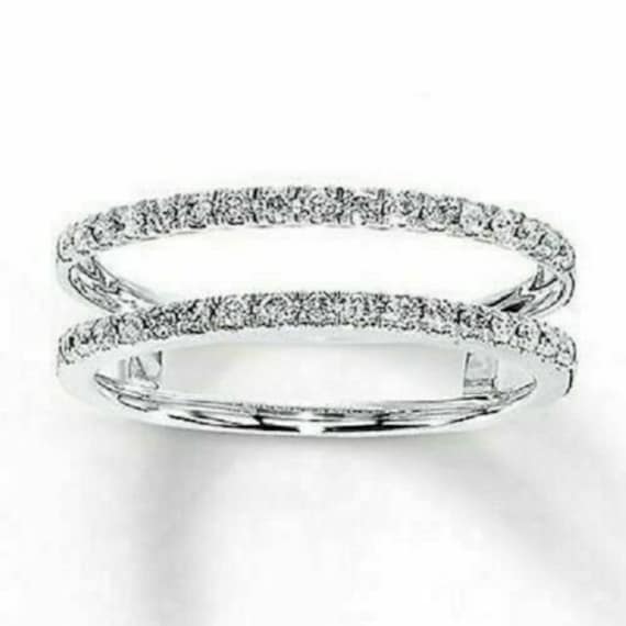 0.45 Carat Lab Erstellt Vvs1 Diamant Ring Verbessern, 925 Sterling Silber Wrap Ring, Verbesserer Ehering Jacke, Guard Für Solitär von AJUKEnterprise79