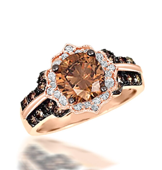 Brauner Diamant Ring 14K Rose Gold Über Vintage Hochzeit Verlobungsring Geburtstag Geschenk Art Deco Versprechen Vorschlag Ring, Jahrestag Für Sie von AJUKEnterprise79