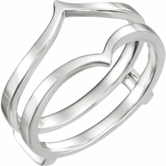 Schlichter Band Solitär Verstärker Ring 925 Sterling Silber Schutz Wrap, Jacke, Frauen Vintage Antik Geschenk von AJUKEnterprise79