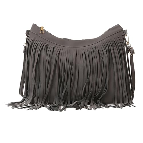 AJUNJIIL Retro Quasten -Umhängetasche Verstellbarer Riemen Vintage Fransen Geldbeutel täglich Reise (Eine Größe) von AJUNJIIL