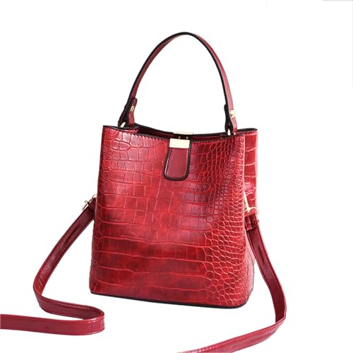 AJUNJIIL Women Eimer Taschen PU Casual Eimer Handtasche große Kapazität Stilvolle Umhängetasche für tägliche Einkaufsdatum Reiseparty (Eine Größe) von AJUNJIIL