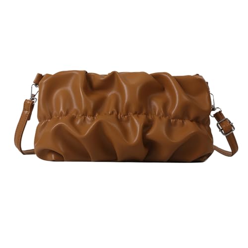 AJUNJIIL en Plissierte Umhängetasche modische Pure Farbe PU Leder Messenger -Tasche für die tägliche Reisepartyarbeit (Eine Größe) von AJUNJIIL