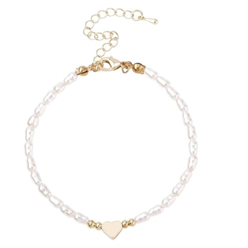 Perlenarmband Damen,Goldene Armband Damen,Armbänder Perlen Mit Herz-Abstandsperlen,Herzarm Armband Perlen,Eleganter Verstellbare Kette,Geschenkzubehör Passend Zum Geburtstag, Muttertag, Valentinstag Perlenarmband Damen,Goldene Armband Damen,Armbänder Perlen Mit Herz-Abstandsperlen,Herzarm Armband Perlen,Eleganter Verstellbare Kette,Geschenkzubehör Passend Zum Geburtstag, Muttertag, Valentinstag von AJUNLKVDR