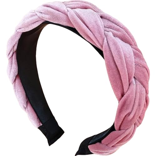Haarreif Dirndl,Haarreifen Damen Dirndl,Samt Geflochten Stirnband,Geflochtener Trachten Tracht,für Haarband Headband Rosa,Haarschmuck Haarbänder Stirnbänder,Trachtenhaarreif Trachten-Haarreif von AJUNLKVDR