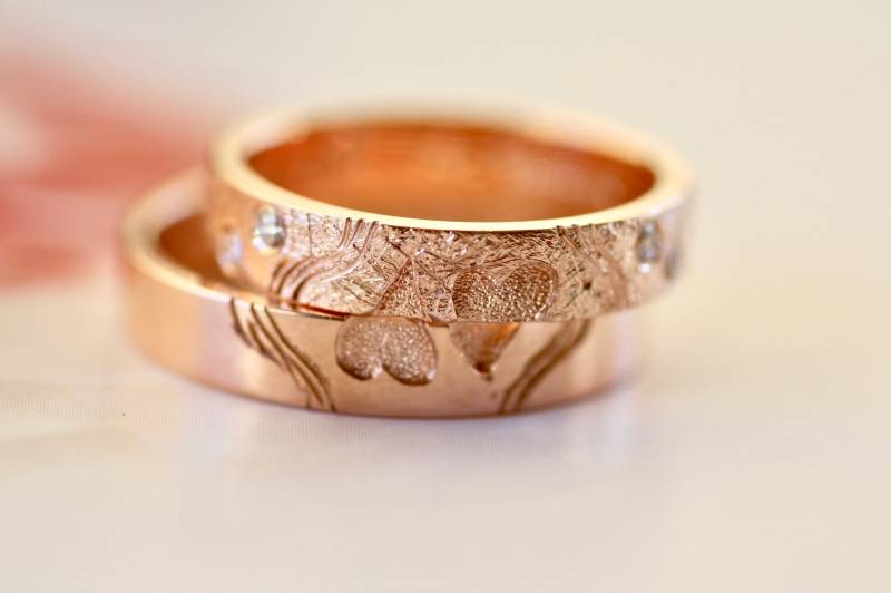 Roségold Trauringe, Trauringe Mit Gravur, Gold, Goldschmuck, Liebesringe, Partnerringe Für Sie Und Ihn von AJewelryConcept