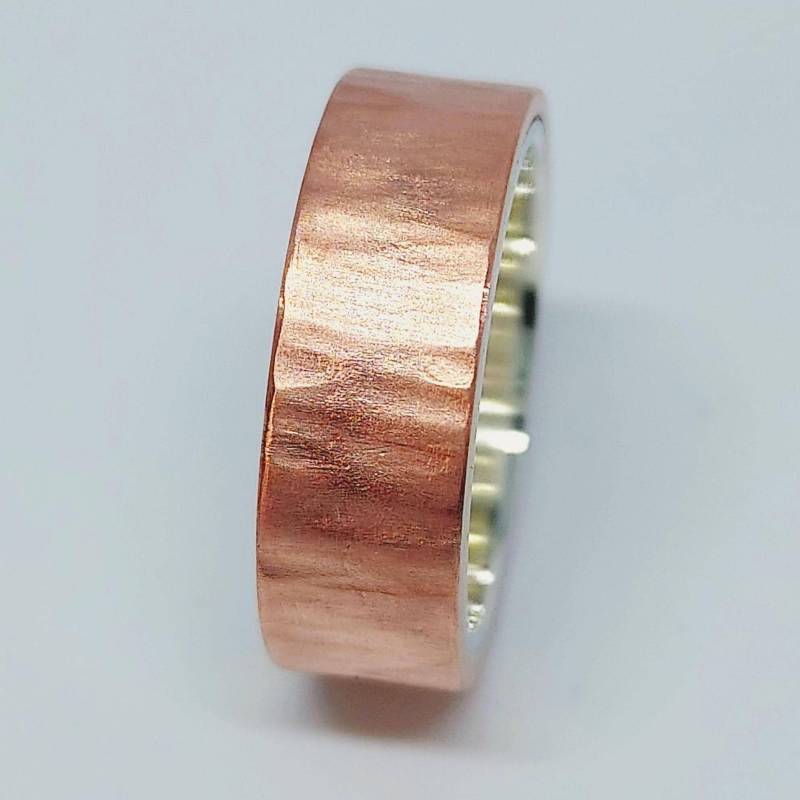 Handgemachte Silber 950 Kupfer Band Strukturierter Ehering Handgemachte Silber 950 Kupfer Band Strukturierter Ehering von AJewelryProject