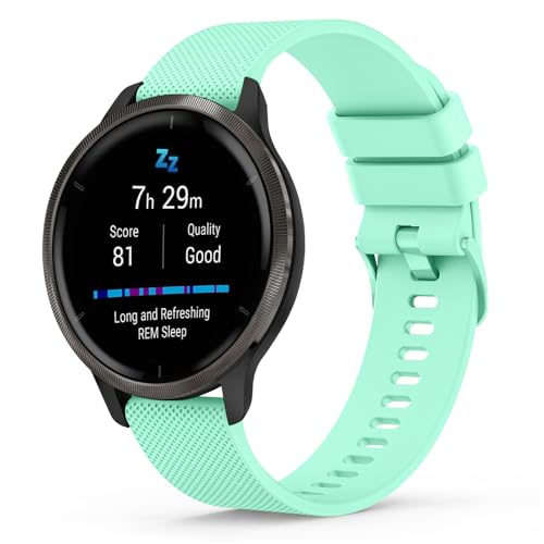 AK Armband für Garmin Vivoactive 4, 22mm Quick Release Verstellbar Silikon Armbänder Damen Herren von AK