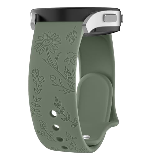 AK Gravierte Uhrenarmband änder für Samsung Galaxy Watch Active 2 40mm 44mm Damen Herren, 20mm Weiche Silikon Uhrarmband für Samsung Galaxy Watch Active 40mm 44mm Armband von AK