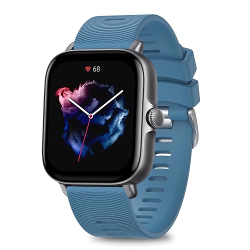 AK für Amazfit GTS 2 Mini/ GTS 4 Mini/ GTR Mini Armband Damen Herren, Weich Silikon Ersatzarmbänder mit Wellenmuster für Amazfit GTS 2/ GTS 2e/ GTS 3/ GTS 4/ Bip 3/ Bip u Pro /GTR 42mm von AK