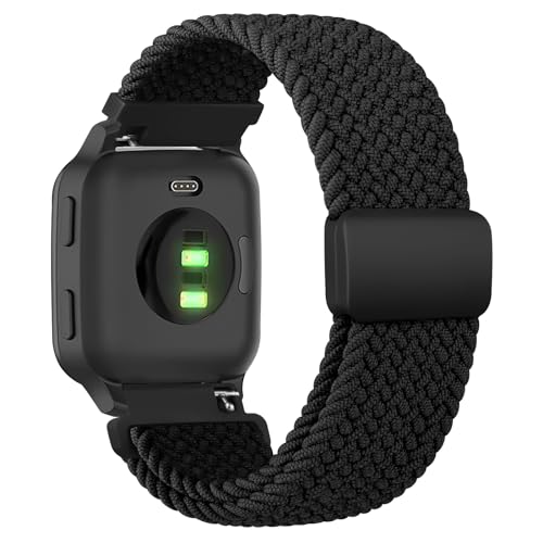 AK für Garmin Venu 2 Plus Armband/Vivoactive 3 Armband, 20mm Nylon Gewebtes Ersatzarmband mit Magnetverschluss für Garmin Fenxi 7S/Forerunner 55/245/645 Music Damen Herren von AK