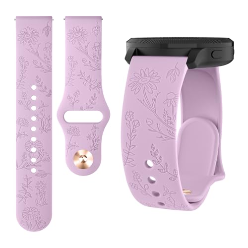 AK für Garmin Vivoactive 3/Vivoactive 5 Armband, 20mm Quick release Gravierte Silikon Armbänder für Garmin Vivoactive 5/Vivoactive 3 Wasserdichtes Uhrenarmband Damen Herren von AK