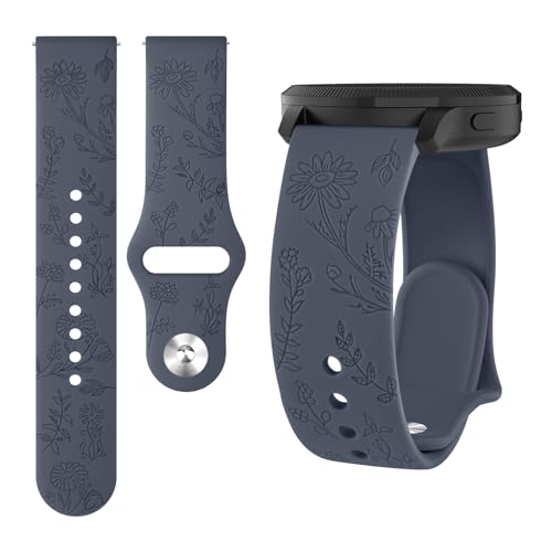 AK für Garmin Vivoactive 3/Vivoactive 5 Armband, 20mm Quick release Gravierte Silikon Armbänder für Garmin Vivoactive 5/Vivoactive 3 Wasserdichtes Uhrenarmband Damen Herren von AK