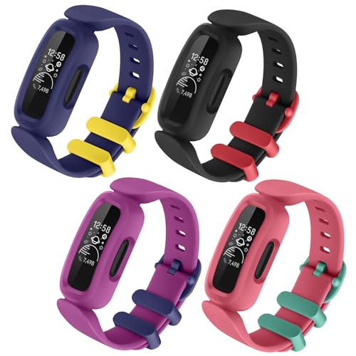 AK kompatibel mit Fitbit Ace 3 Kids Armband, flexibles wasserdichtes TPU Ersatzarmband Sport Uhrenarmband für Fitbit Ace 3 Armband für Kinder von AK