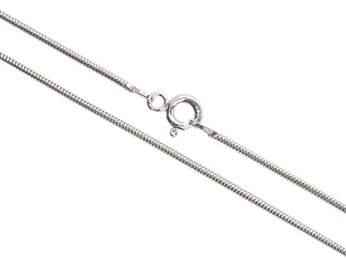 AKA Gioielli® - Damen Kette 925 Sterling Silber Rhodiniert - Schlangenkette/Rattenschwanz 1.3 mm - 55 cm lang von AKA Gioielli