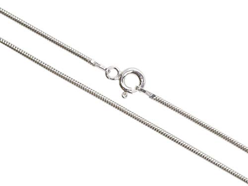 AKA Gioielli® - Damen Kette 925 Sterling Silber Rhodiniert - Schlangenkette/Rattenschwanz 1.3 mm - 60 cm lang von AKA Gioielli