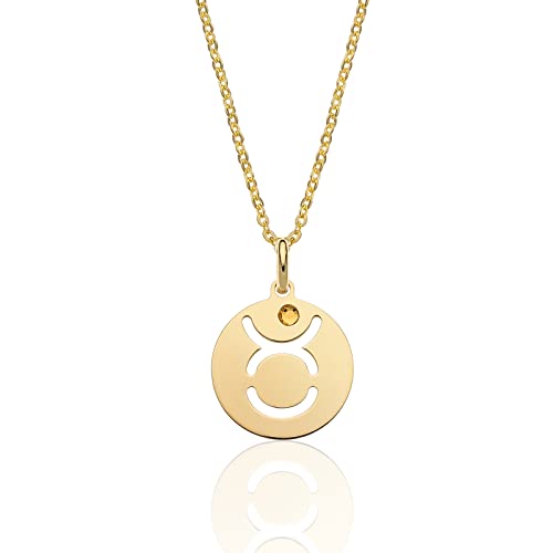 Aka Gioielli® - Stier Sternzeichen Kette 925 Silber Vergoldet mit Stier Sternzeichen Anhänger für Damen von AKA Gioielli