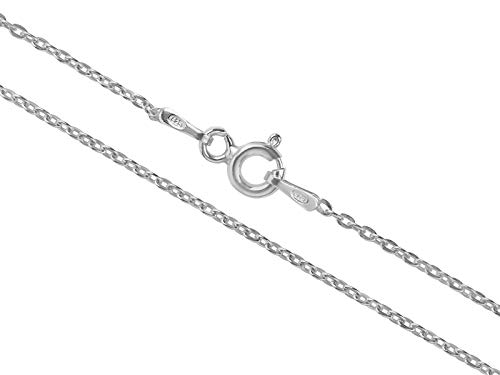 Aka Gioielli® - Damen Kette 925 Sterling Silber Rhodiniert - Ankerkette 1,5 mm - Lang 45cm von AKA Gioielli