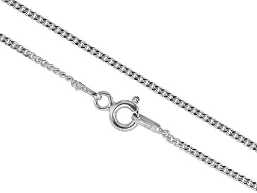 Aka Gioielli® - Damen Herren Kette 925 Sterling Silber Rhodiniert - Panzerkette 1,3 mm - Lang 50cm von AKA Gioielli