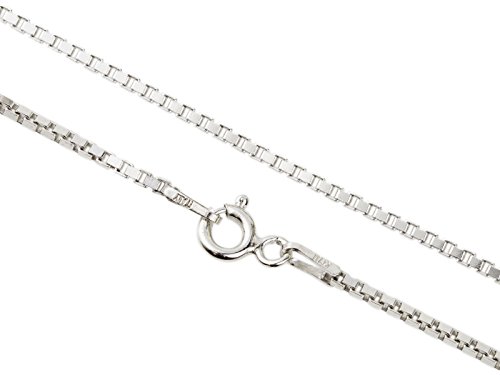 AKA Gioielli® - Damen Kette 925 Sterling Silber Rhodiniert - Diamantierte Venezianerkette 1.4 mm - 50 cm lang von AKA Gioielli