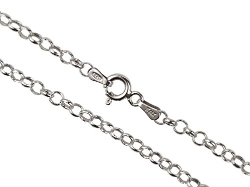 Aka Gioielli® - Damen Kette 925 Sterling Silber Rhodiniert - Erbskette 3 mm - 55 cm lang von AKA Gioielli