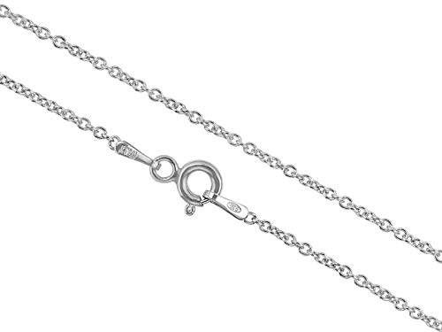 Aka Gioielli® - Damen Kette 925 Sterling Silber Rhodiniert - Ankerkette Erbskette 1,4 mm - Lang 45cm von AKA Gioielli