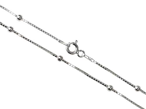 Aka Gioielli® - Damen Halskette Silber ohne anhänger - Venezianierkette mit Kügeln 2.5 mm - Längen: 45 cm von AKA Gioielli