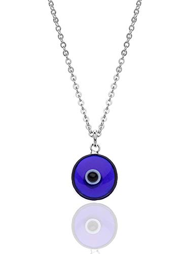 Aka Gioielli® - 925 Sterling Silber Glücks Evil Eye Halskette mit Anhänger Blaue Auge, Amulett schutz vor dem böser Blick von AKA Gioielli