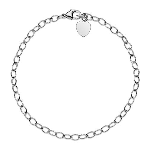 AKA Gioielli® - Damen Armband für Charms 925 Sterling Silber Rhodiniert 22 cm, Geschenkidee von AKA Gioielli