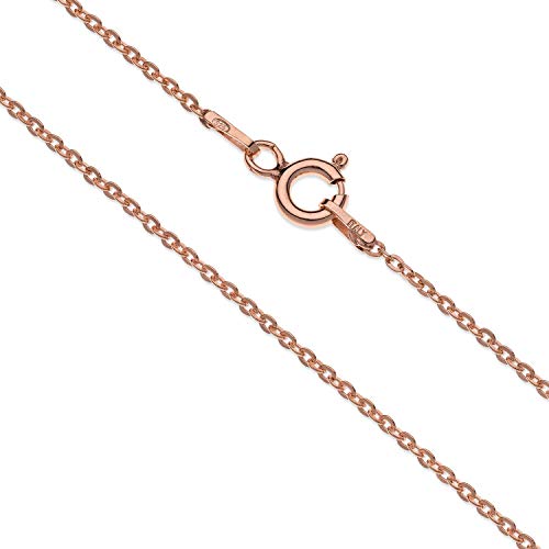 AKA Gioielli® - Damen Kette 925 Sterling Silber Roségold - Ankerkette 1.4 mm - Längen: 50 cm von AKA Gioielli