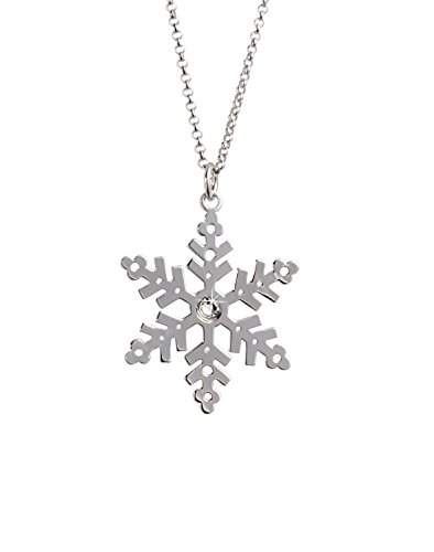 Aka Gioielli® - Damen Schneeflocken Kette Sterling Silber 925 Rhodiniert Anhänger mit Swarovski Kristall von AKA Gioielli