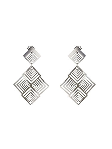 Aka Gioielli® - Ohrringe Hängend 925 Sterling Silber Raute und Quadrat Geometrische für Damen von AKA Gioielli