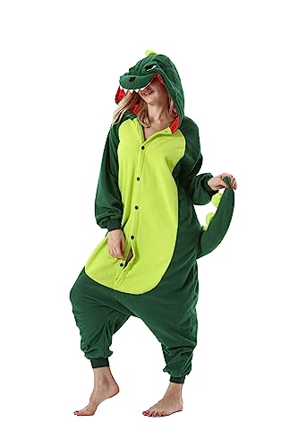 AKAAYUKO Damen Herren Karneval Kostüm Pyjama Weihnachten Tiere Onesie Halloween Jumpsuit Schlafanzug Faschingskostüme Overall Nachtwäsche Grüner Dinosaurier AKAAYUKO Damen Herren Karneval Kostüm Pyjama Weihnachten Tiere Onesie Halloween Jumpsuit Schlafanzug Faschingskostüme Overall Nachtwäsche Grüner Dinosaurier von AKAAYUKO