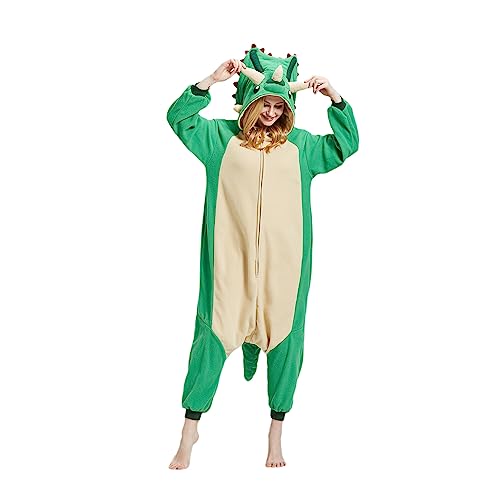AKAAYUKO Damen Karneval Kostüm Pyjama Herren Weihnachten Halloween Jumpsuit Schlafanzug Tiere Onesie Overall Nachtwäsche Faschingskostüme Pentacosaurus von AKAAYUKO