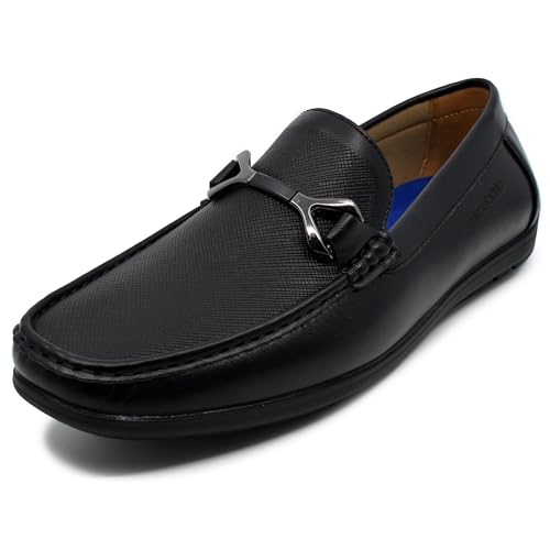 AKADEMIKS Strukturierte Schlupfschuhe für Herren, Memory-Schaum, Freizeitschuhe, Schwarz (B), 42.5 EU von AKADEMIKS