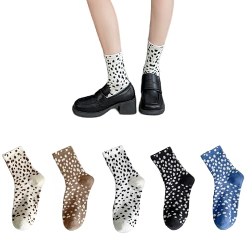 AKAMAS 5 Paar Damen Bunt Gepunktet Muster Socken,Lustige Leopardenmuster Knöchelsocken,Witzige Bunte Leopard Crew Socken,Atmungsaktive Baumwollsocken Sportsocken,Stretch Strick Freizeit Socken A AKAMAS 5 Paar Damen Bunt Gepunktet Muster Socken,Lustige Leopardenmuster Knöchelsocken,Witzige Bunte Leopard Crew Socken,Atmungsaktive Baumwollsocken Sportsocken,Stretch Strick Freizeit Socken A von AKAMAS