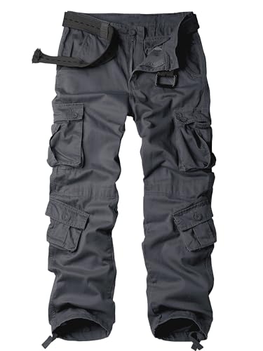 AKARMY Cargo-Arbeitshose für Herren, aus Baumwolle, lässig, taktisch, Militär, wilde Ripstop-Hose mit mehreren Taschen, Grau, 50 von AKARMY