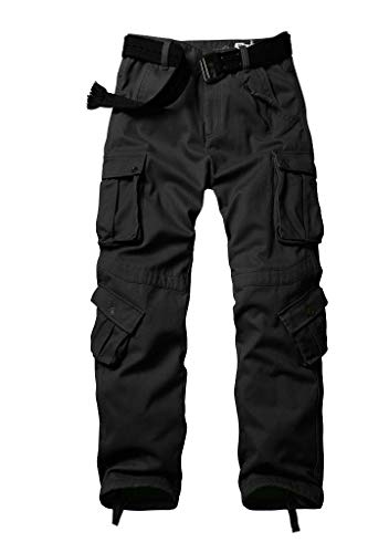 AKARMY Herren-Cargohose mit Fleece-Futter und 8 Taschen, schwarz, 50 AKARMY Herren-Cargohose mit Fleece-Futter und 8 Taschen, schwarz, 50 von AKARMY