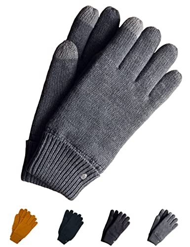 Touchscreen Handschuhe Version 2022!!! Überarbeitete Touchscreen Funktion!!! Bob & Ela, Strickhandschuhe für Damen & Herren aus recyceltem PET, gefüttert mit 3M Thinsulatefutter, 100% vegan von AKAROA ESTD 2019