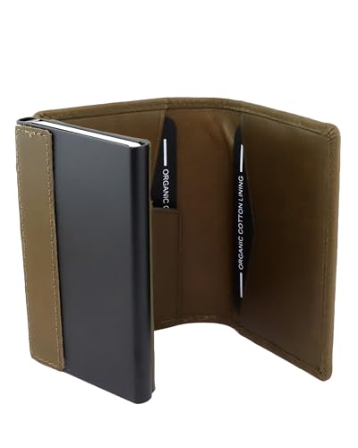 AKAROA – Kartenetui Slim Wallet Herren Rindsleder Pelle2 – Popup Cardholder mit Kartenauswurf & Münzfach 7x10cm - Geldbeutel mit RFID-Schutz - Mit Schein- & Kartenfächern, Magnetverschluss – Braun AKAROA – Kartenetui Slim Wallet Herren Rindsleder Pelle2 – Popup Cardholder mit Kartenauswurf & Münzfach 7x10cm - Geldbeutel mit RFID-Schutz - Mit Schein- & Kartenfächern, Magnetverschluss – Braun von AKAROA ESTD 2019