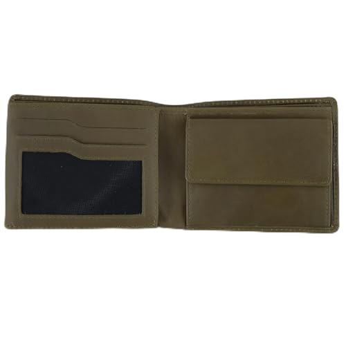AKAROA – Trifold Geldbörse Herren echtes Rindsleder Quinn – Portmonee Herren 11,5x9cm mit 13 Kartenfächern & Münzfach mit Druckknopf – Geldbeutel im Querformat mit RFID Schutz – Grün von AKAROA ESTD 2019