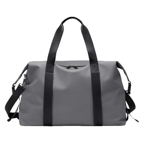 Reisetasche Leder Tragbare Reisetasche mit großem Fassungsvermögen for Herren, tragbare Gepäcktasche for Kurze Strecken, for Reisen, Geschäftsreisen und zur Aufbewahrung von Sportgeräten(Grey) von AKDJGFP