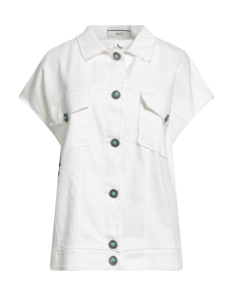 AKEP Jeansjacke/-mantel Damen Weiß AKEP Jeansjacke/-mantel Damen Weiß von AKEP