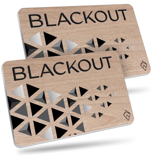 AKIELO Blackout RFID Blocking Card - Ultra Thin Anti Theft Credit Card Protector - Ultimate Bank Card Protection for Wallets or Purses, Wood Edition, 2er-Pack, Modern von AKIELO