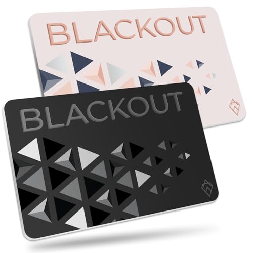 AKIELO Blackout – Ultradünne RFID Blocker Karte (2 Stück) – Die Einzige Lösung für den Kontaktlosen Kreditkarten Schutz – Die Ultimativer Geldbeutel Schutzkarte (Schwarz & Blush Edition - 2er) von AKIELO
