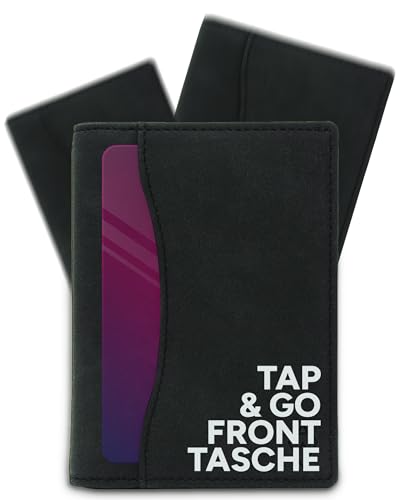 AKIELO Geldbörse Faltbar mit Zuglasche, RFID Schutz und Geschenkbox – Stylischer „Tap & Go“ Herren Geldbeutel – Kontaktloser Kreditkartenschutz Wallet (Oscar - Schwarze Ausgabe) von AKIELO